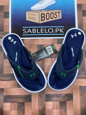 Under Armor Flip Flops Blue White - Premium Shoes from perfectshop - Just Rs.2499! Shop now at Sablelo.pk