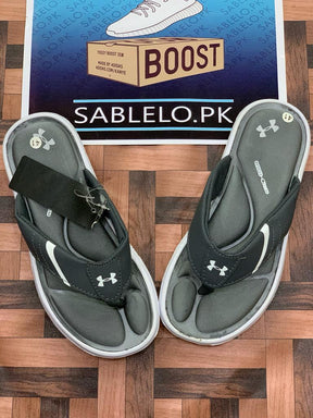 Under Armor Flip Flops Gray White - Premium Shoes from perfectshop - Just Rs.2499! Shop now at Sablelo.pk