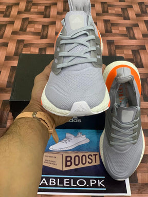 Ultraboost 2021 Gray Orange White - Premium Shoes from perfectshop - Just Rs.5999! Shop now at Sablelo.pk