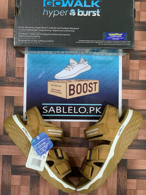Sketchers Sandals 3 Stripes Camel With Camel Sole - Premium Shoes from perfectshop - Just Rs.0! Shop now at Sablelo.pk
