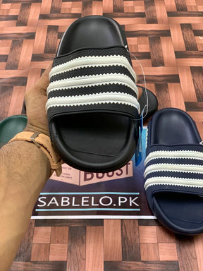 Adidas Adilette Slides black White Premium Quality - Premium Shoes from Sablelo.pk - Just Rs.3199! Shop now at Sablelo.pk